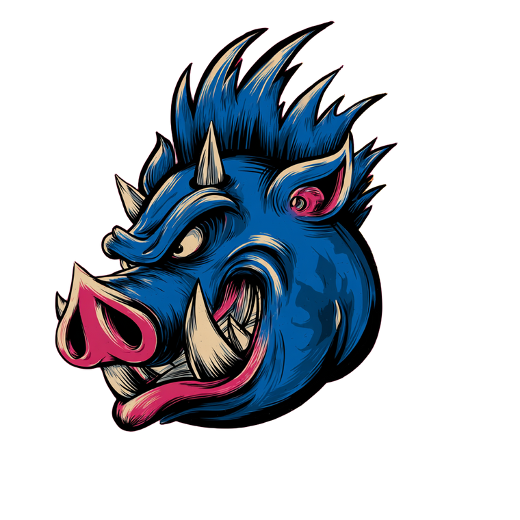 Blue Mohawk Devil V2 Vinyl Car Decal Sticker – Waterproof & UV-Resistant 6.826666666666667"
