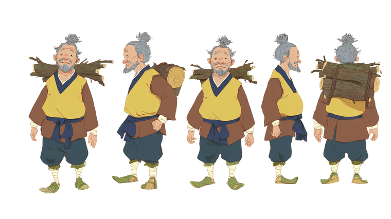 Ancient Korean Woodcutter Vinyl Car Decal Sticker – Waterproof & UV-Resistant 2.72"
