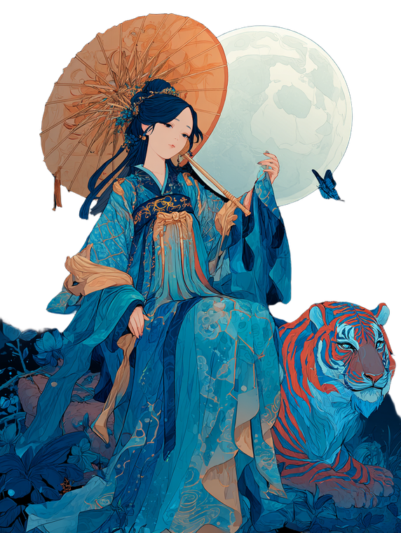 Mystical Hanfu Lady V2 Vinyl Car Decal Sticker – Waterproof & UV-Resistant 8.213333333333333"