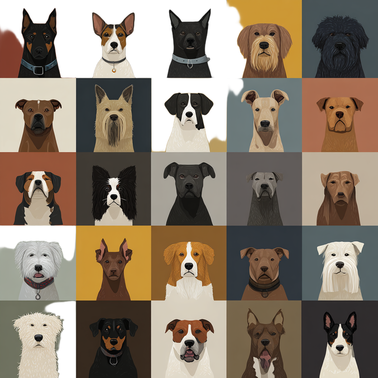 Diverse Dog Portraits Vinyl Car Decal Sticker – Waterproof & UV-Resistant 3.4133333333333336"
