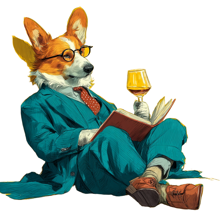 Corgi In Suit V4 Vinyl Car Decal Sticker – Waterproof & UV-Resistant 3.4133333333333336"