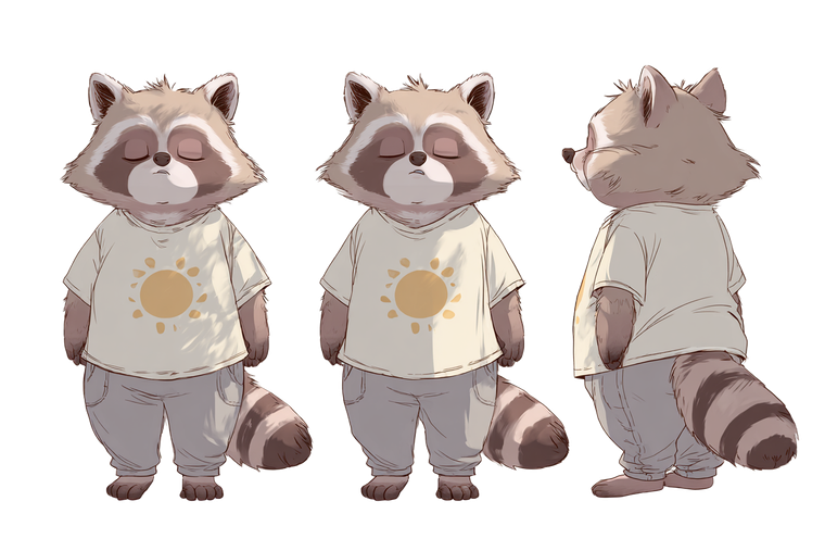 Chubby Raccoon Character V4 Vinyl Car Decal Sticker – Waterproof & UV-Resistant 5.97333333333333