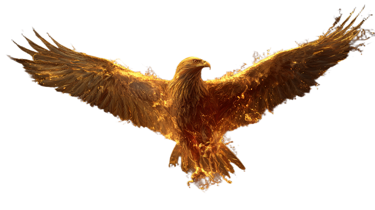 Fiery Golden Eagle V2 Vinyl Car Decal Sticker – Waterproof & UV-Resistant 5.4