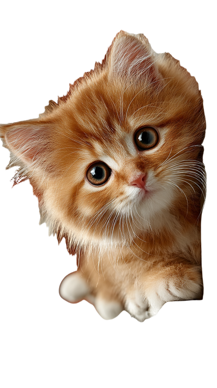 Playful Orange Kitten V3 Vinyl Car Decal Sticker – Waterproof & UV-Resistant 9.706666666666667"