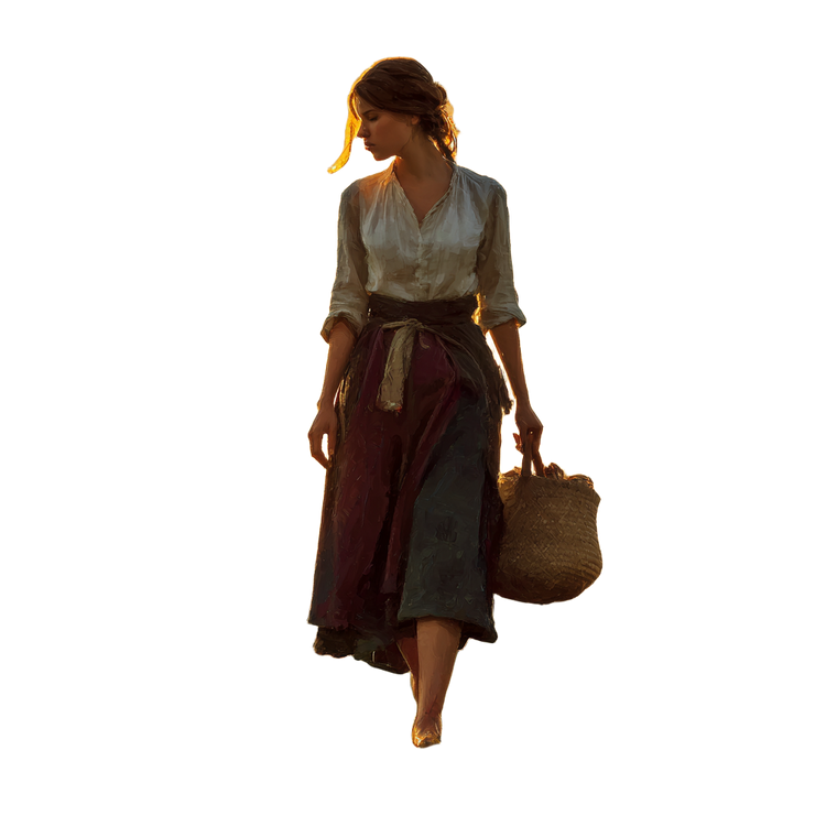 French Peasant Girl Vinyl Car Decal Sticker – Waterproof & UV-Resistant 3.4133333333333336"