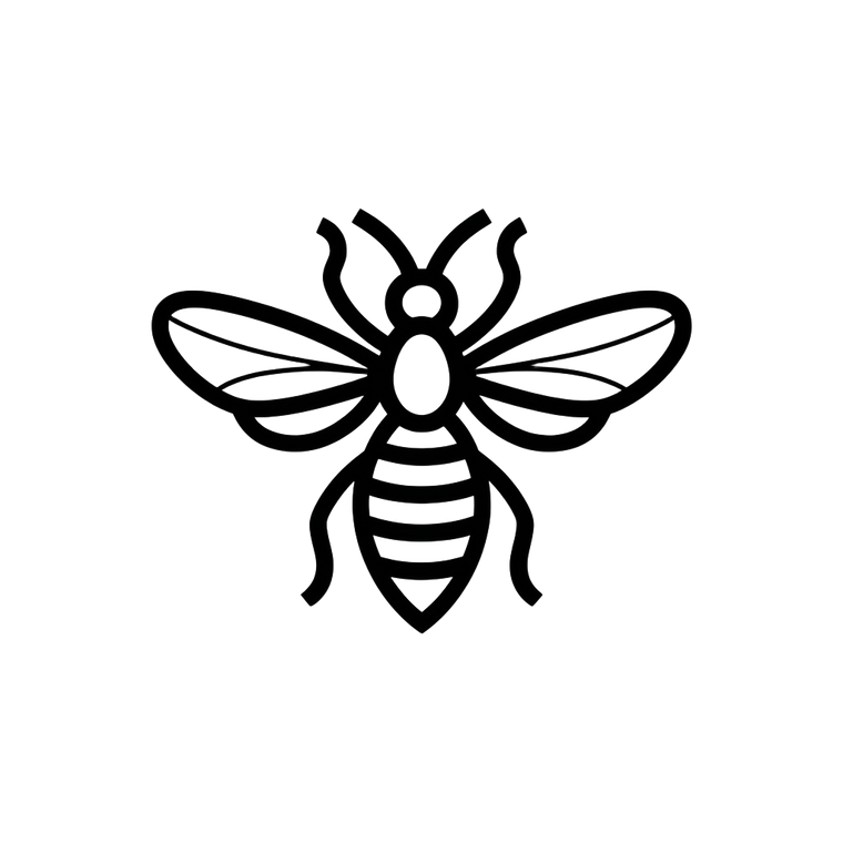 Simple Bee Icon Vinyl Car Decal Sticker – Waterproof & UV-Resistant 3.4133333333333336"