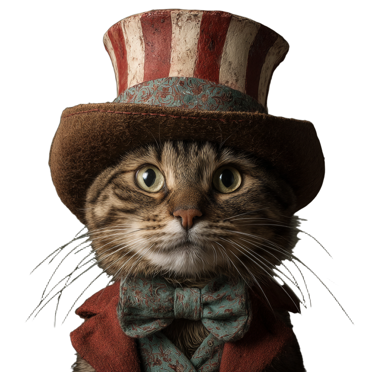 Cat In Hat V35 Vinyl Car Decal Sticker – Waterproof & UV-Resistant 3.4133333333333336"