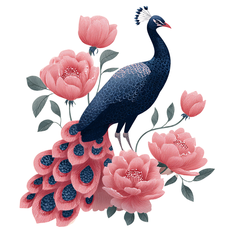 Floral Peacock V2 Vinyl Car Decal Sticker – Waterproof & UV-Resistant 6.826666666666667"