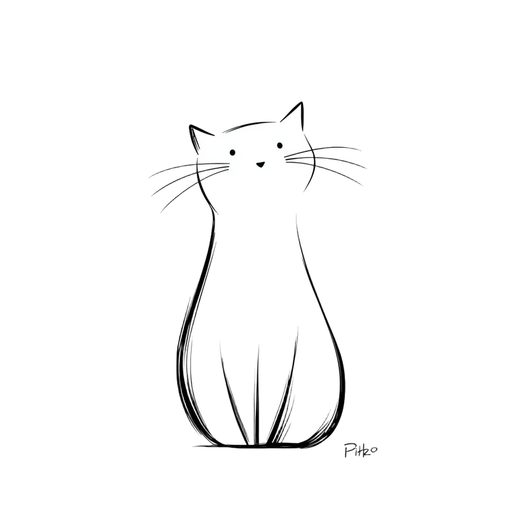 Anthropomorphic Cat Drawing V2 Vinyl Car Decal Sticker – Waterproof & UV-Resistant 3.4133333333333336"