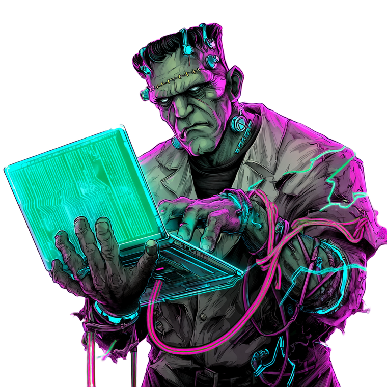 Cyber Frankenstein V2 Vinyl Car Decal Sticker – Waterproof & UV-Resistant 3.4133333333333336"