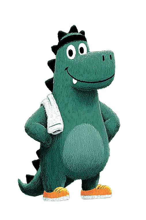 Friendly Dino Mascot Vinyl Car Decal Sticker – Waterproof & UV-Resistant 8.96"