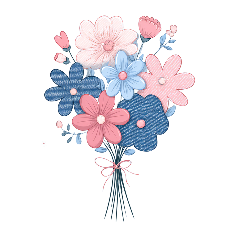 Cartoon Flower Bouquet Vinyl Car Decal Sticker – Waterproof & UV-Resistant 3.4133333333333336"