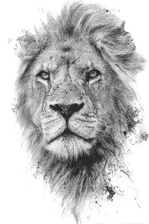 Ink Blot Lion V2 Vinyl Car Decal Sticker – Waterproof & UV-Resistant 4.4
