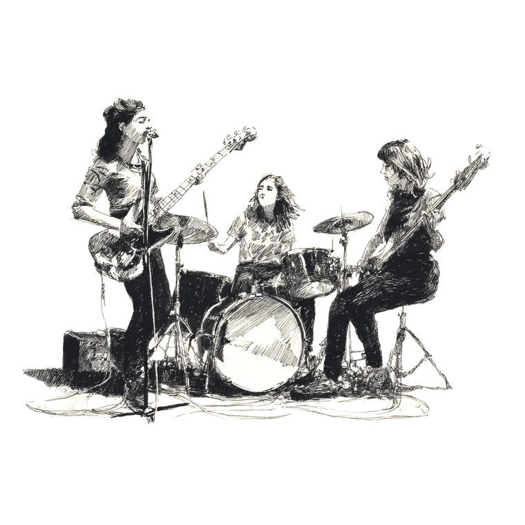 Female Band Poster V2 Vinyl Car Decal Sticker – Waterproof & UV-Resistant 3.4133333333333336"