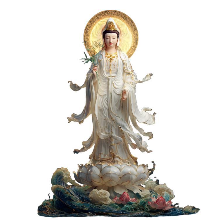 Bodhisattva Guanyin V2 Vinyl Car Decal Sticker – Waterproof & UV-Resistant 3.4133333333333336"