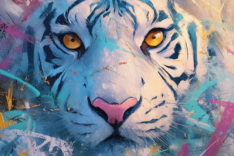 Abstract Tiger Art V4 Vinyl Car Decal Sticker – Waterproof & UV-Resistant 2.986666666666667"