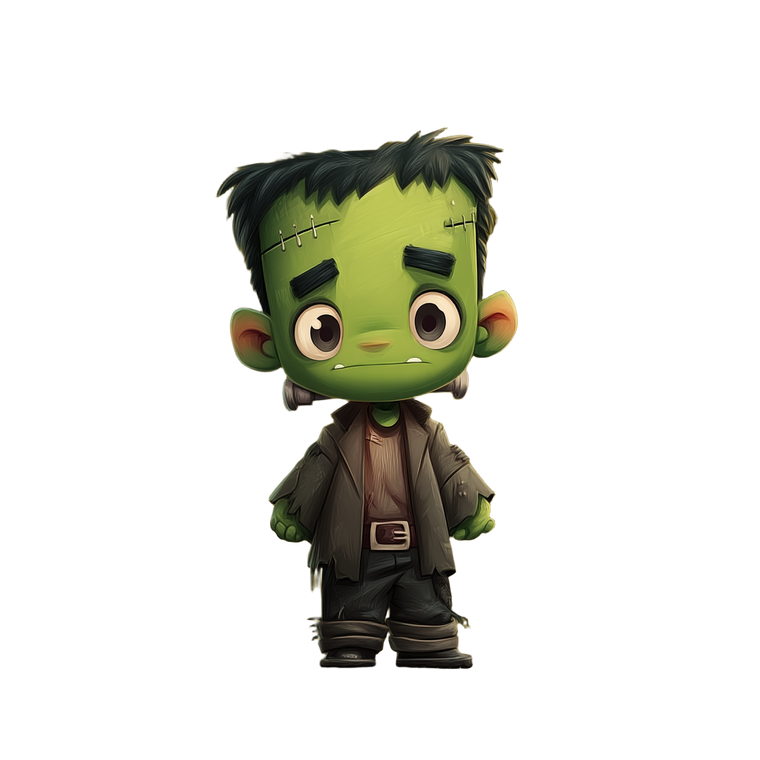 Chibi Frankenstein V3 Vinyl Car Decal Sticker – Waterproof & UV-Resistant 3.4133333333333336"