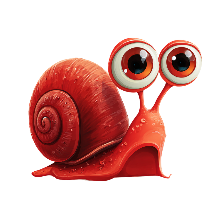 Red Cartoon Snail V3 Vinyl Car Decal Sticker – Waterproof & UV-Resistant 3.4133333333333336"
