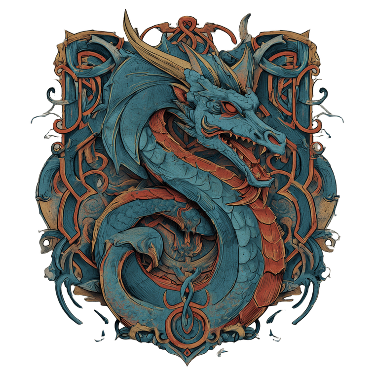 Viking Dragon Graffiti Vinyl Car Decal Sticker – Waterproof & UV-Resistant 3.4133333333333336"