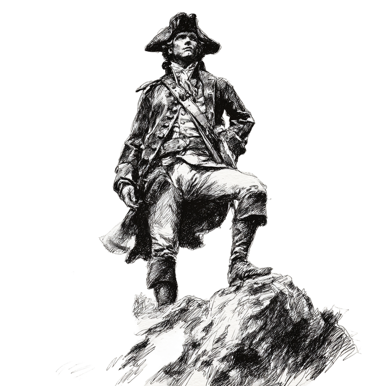 Revolutionary Soldier Sketch Vinyl Car Decal Sticker – Waterproof & UV-Resistant 6.826666666666667"