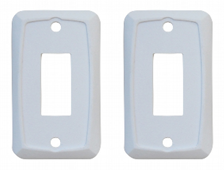 2x Valterra White Switch Plate Cover | Fits Many Applications | Durable Plastic | Single Opening