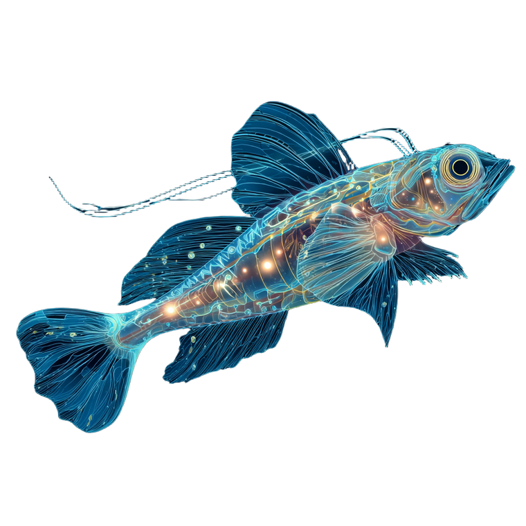 Bioluminescent Lanternfish V2 Vinyl Car Decal Sticker – Waterproof & UV-Resistant 3.4133333333333336"