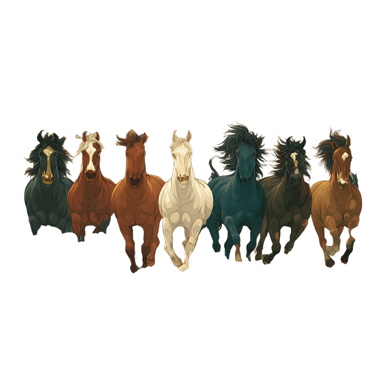 Galloping Horses Illustration Vinyl Car Decal Sticker – Waterproof & UV-Resistant 3.4133333333333336"