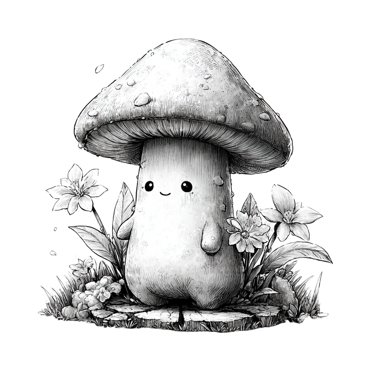 Cute Mushroom Coloring V2 Vinyl Car Decal Sticker – Waterproof & UV-Resistant 3.4133333333333336"