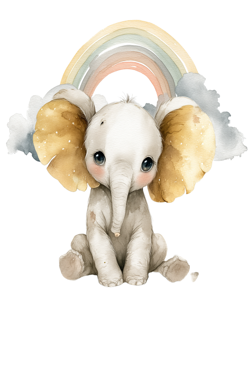 Adorable Watercolor Elephant V2 Vinyl Car Decal Sticker – Waterproof & UV-Resistant 4.4