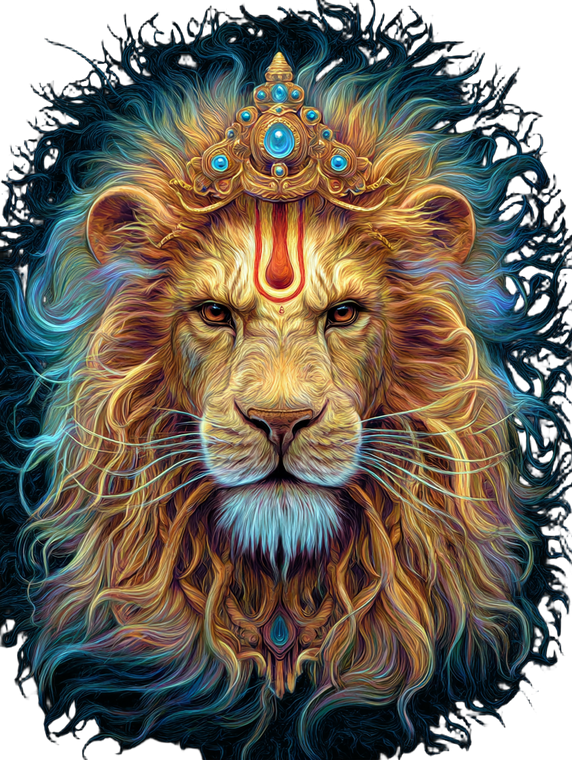Majestic Lion Narasimha Vinyl Car Decal Sticker – Waterproof & UV-Resistant 8.213333333333333"