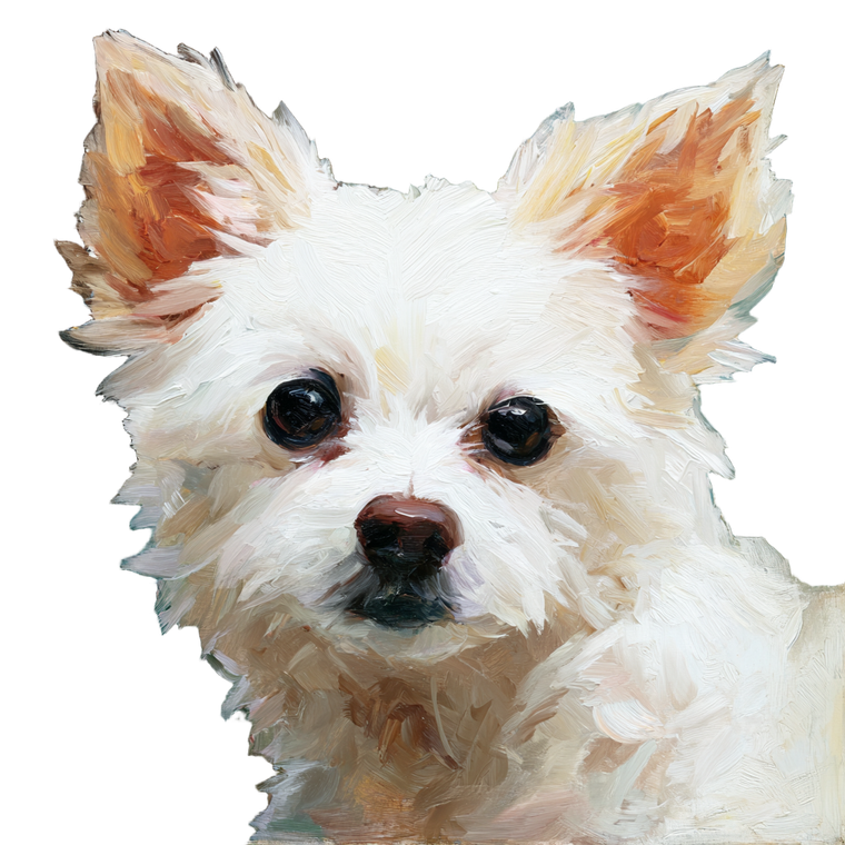 White Dog Painting V2 Vinyl Car Decal Sticker – Waterproof & UV-Resistant 3.4133333333333336"