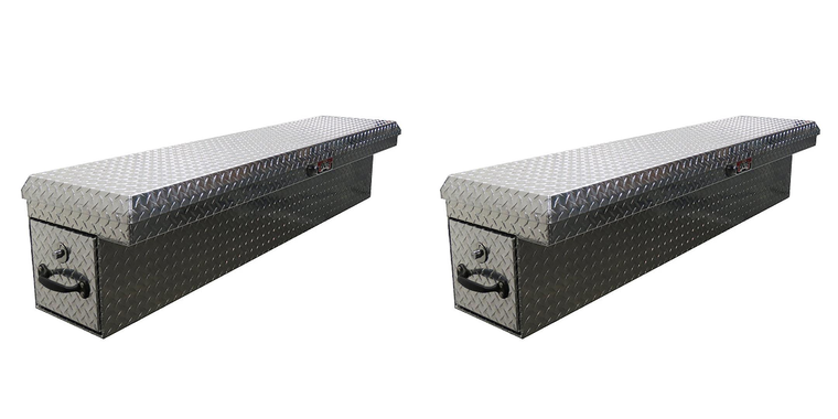 2x Westin Automotive Brute LoSider Diamond Tread Tool Box | Aluminum, Passenger Side, Rear Bed Safe Drawer | Easy Install, Weather Seal, Lifetime Warranty