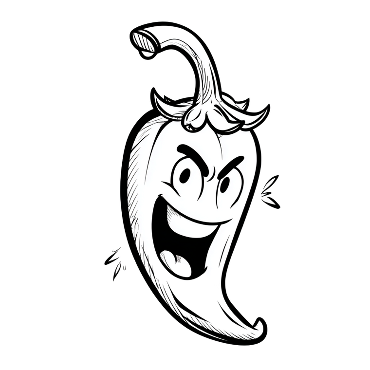 Spicy Pepper Cartoon Vinyl Car Decal Sticker – Waterproof & UV-Resistant 3.4133333333333336"