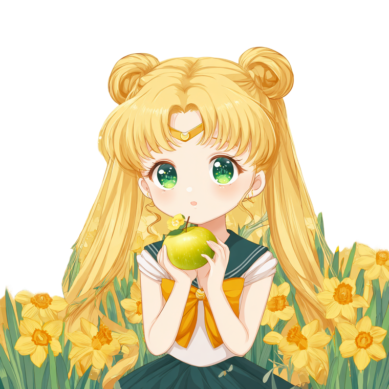 Sailor Moon Eating V3 Vinyl Car Decal Sticker – Waterproof & UV-Resistant 3.4133333333333336"