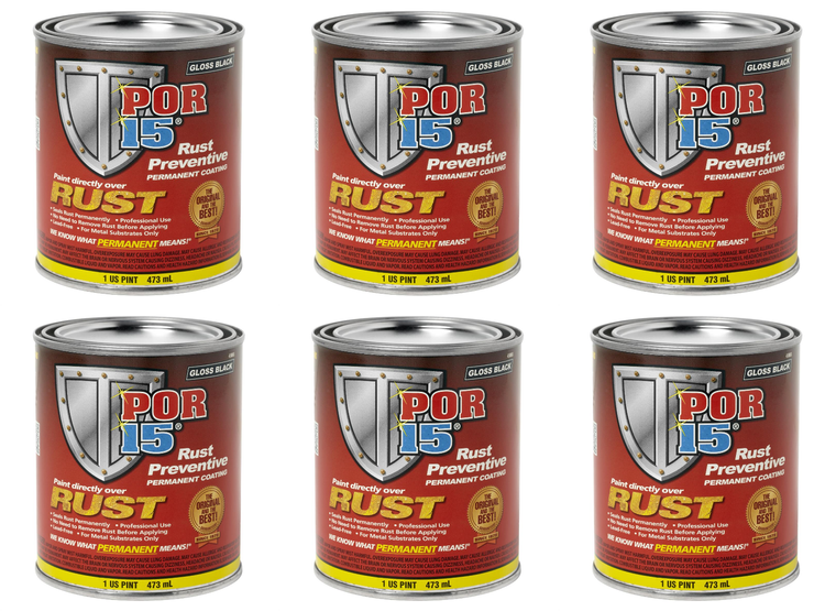 6x Ultimate Rust Treatment Solution | Por 15 16oz Brush-On Clear Coating | Chemical Resistant and Waterproof