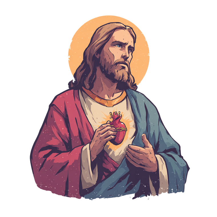 Sacred Heart Jesus V35 Vinyl Car Decal Sticker – Waterproof & UV-Resistant 3.4133333333333336"