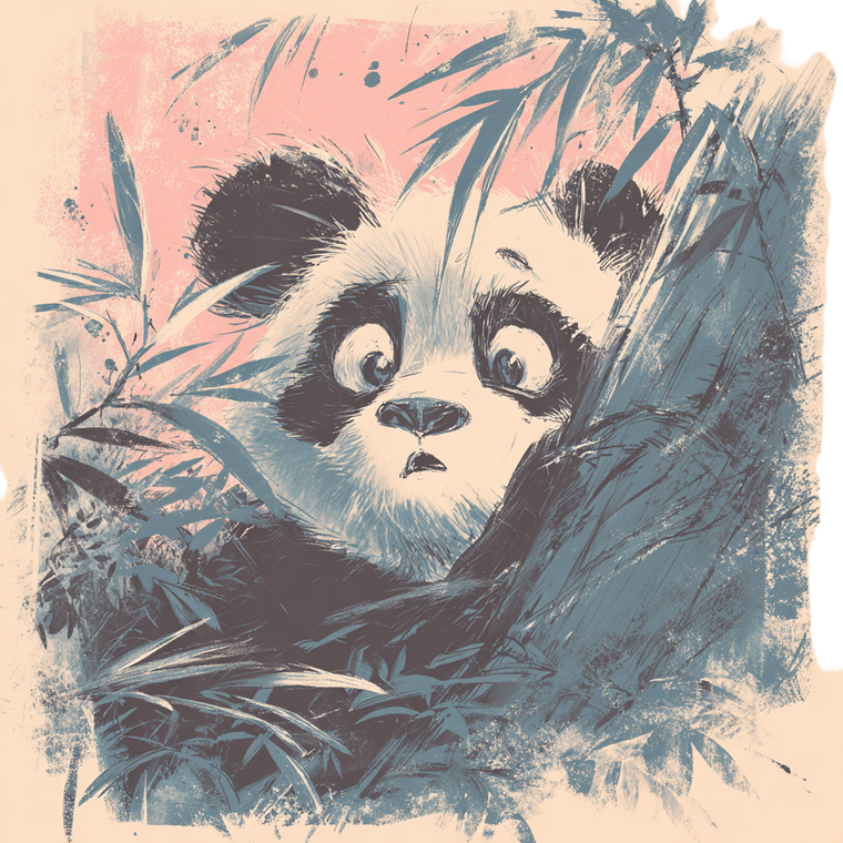 Lost Panda Sketch Vinyl Car Decal Sticker – Waterproof & UV-Resistant 3.4133333333333336"