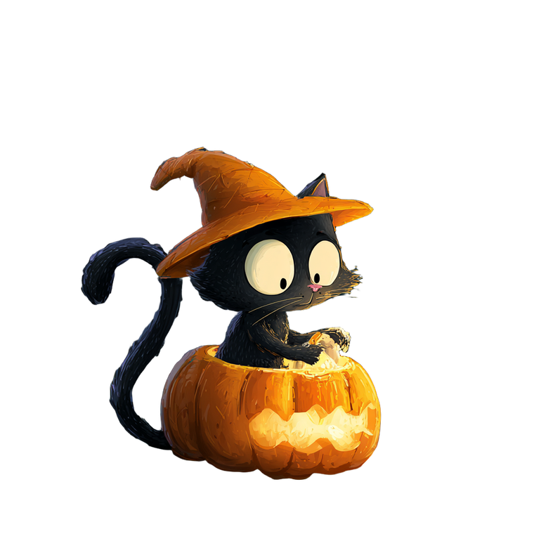 Witch Cat Pumpkin V7 Vinyl Car Decal Sticker – Waterproof & UV-Resistant 3.4133333333333336"