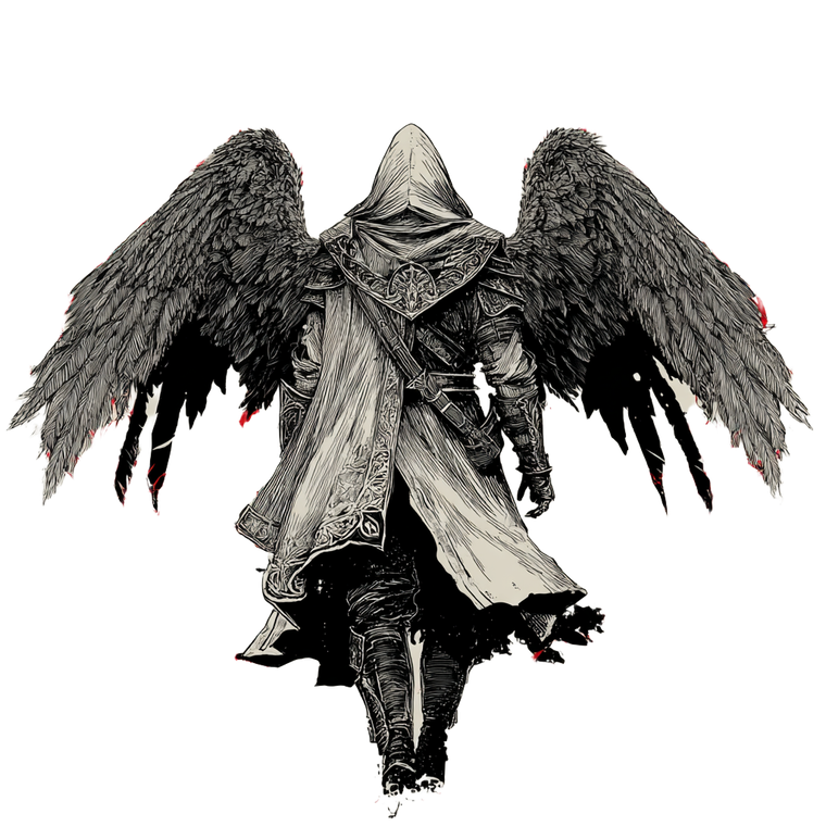Gloomy Angel Departing Vinyl Car Decal Sticker – Waterproof & UV-Resistant 3.4133333333333336"
