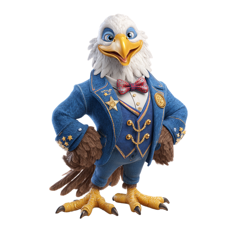 Bald Eagle Mascot V4 Vinyl Car Decal Sticker – Waterproof & UV-Resistant 6.826666666666667"