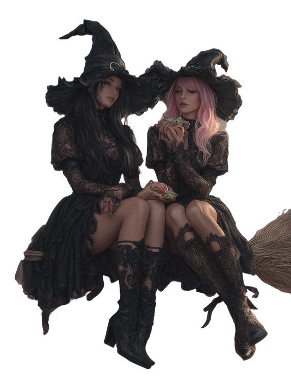 Witches On Cloud Vinyl Car Decal Sticker – Waterproof & UV-Resistant 8.213333333333333"