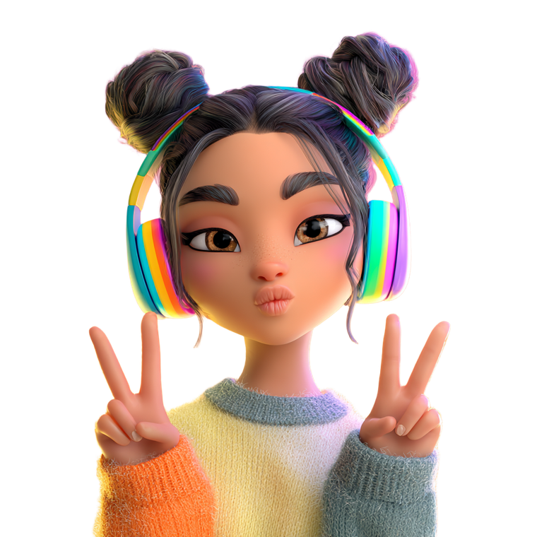 Playful Latina Memoji V3 Vinyl Car Decal Sticker – Waterproof & UV-Resistant 3.4133333333333336"