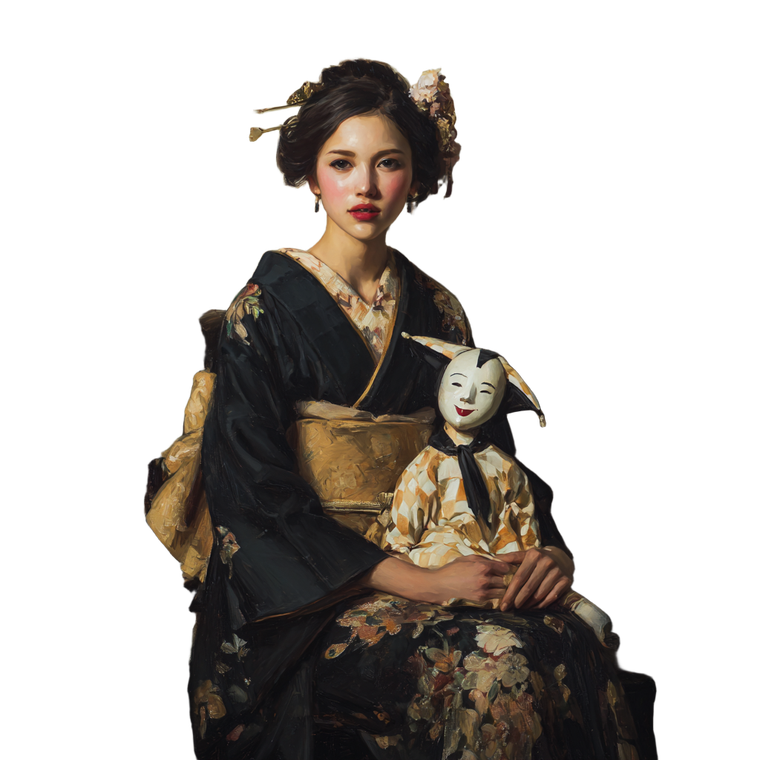 Elegant Geisha Painting Vinyl Car Decal Sticker – Waterproof & UV-Resistant 3.4133333333333336"