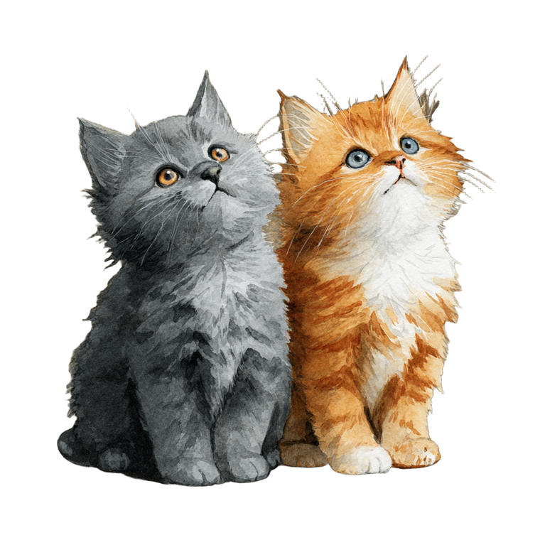 Watercolor Kittens Vinyl Car Decal Sticker – Waterproof & UV-Resistant 3.4133333333333336"