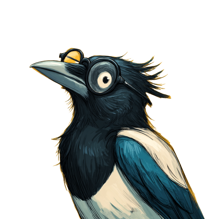 Cartoon Magpie Glasses Vinyl Car Decal Sticker – Waterproof & UV-Resistant 3.4133333333333336"