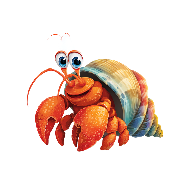 Colorful Hermit Crab V3 Vinyl Car Decal Sticker – Waterproof & UV-Resistant 3.4133333333333336"