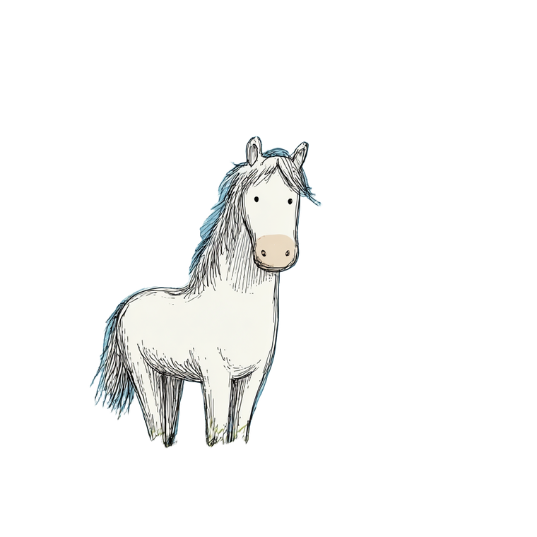 White Horse Illustration V2 Vinyl Car Decal Sticker – Waterproof & UV-Resistant 6.826666666666667"
