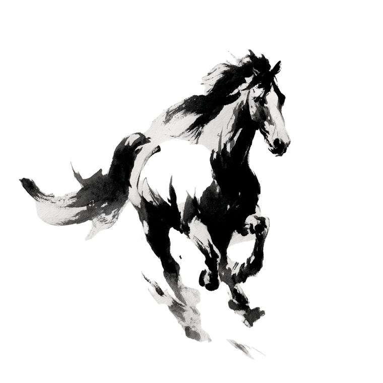 Galloping Horse Art V4 Vinyl Car Decal Sticker – Waterproof & UV-Resistant 6.826666666666667"