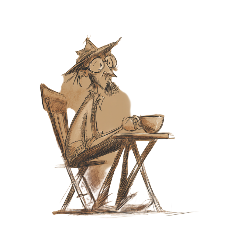 Doodle Coffee Drinker V2 Vinyl Car Decal Sticker – Waterproof & UV-Resistant 3.4133333333333336"