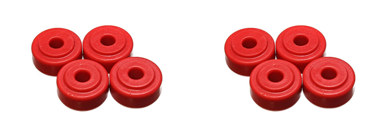 2x Energy Suspension Red Polyurethane Shock Absorber Bushings | Performance Upgrade for Durability | Includes 4 Grommets